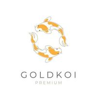 gemakkelijk vector illustratie logo van tweeling goud koi vis