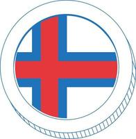 Faeröer eilanden hand- getrokken vlag, Faeröers kroon hand- getrokken vector