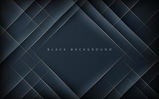 modern abstract zwart diagonaal vorm achtergrond met goud lijn samenstelling. eps10 vector