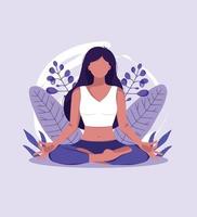 vector illustratie van een meisje in een yoga houding zonder een gezicht