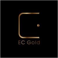 modern en gemakkelijk goud e c logo vector