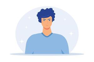 bedrijf werknemer ID kaart foto. bestuurder licentie, sociaal media avatar, paspoort ontwerp element. mannetje karakter icoon, jong Mens met baard portret.plat vector modern illustratie