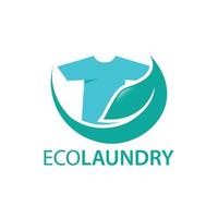 eco wasserij droog schoonmaakster logo ontwerp sjabloon vector