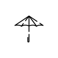 paraplu, het weer, bescherming stippel lijn icoon vector illustratie logo sjabloon. geschikt voor veel doeleinden.