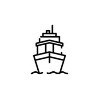 schip, boot, zeilboot stippel lijn icoon vector illustratie logo sjabloon. geschikt voor veel doeleinden.