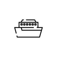 schip, boot, zeilboot stippel lijn icoon vector illustratie logo sjabloon. geschikt voor veel doeleinden.