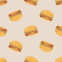 hamburger naadloos patroon. vector illustratie. voor menu, affiches, spandoeken, het drukken Aan de pak, het drukken Aan kleren, kleding stof, behang.