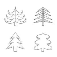 reeks van abstract gestileerde Kerstmis bomen. hand- getrokken Kerstmis boom voor decoratie ontwerp. vector illustratie