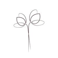 tulp bloemen een lijn kunst tekening vector