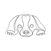 hond een lijn kunst illustratie vector