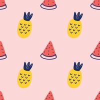 schattig hand tekenen fruit naadloos patroon vector voor omhulsel papier