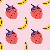 schattig hand tekenen fruit naadloos patroon ontwerp vector