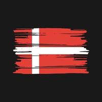 Denemarken vlag borstel vector. nationaal vlag ontwerp vector