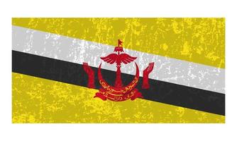 Brunei grunge vlag, officieel kleuren en proportie. vector illustratie.