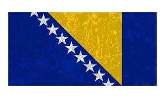 Bosnië en herzegovina grunge vlag, officieel kleuren en proportie. vector illustratie.