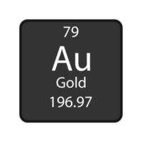 gouden symbool. scheikundig element van het periodiek systeem. vectorillustratie. vector