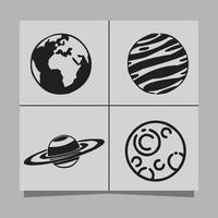 vector illustratie van planeten Aan papier, heel geschikt voor logos en flyers