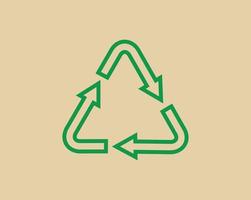 recycle verspilling symbool en groen pijl logo web icoon concept vlak vector illustratie.