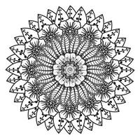 cirkelvormig patroon in de vorm van mandala voor henna, mehndi, tatoeage, decoratie. decoratief ornament in etnische oosterse stijl. kleurboek pagina. vector