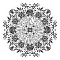 cirkelvormig patroon in de vorm van mandala voor henna, mehndi, tatoeage, decoratie. decoratief ornament in etnische oosterse stijl. kleurboek pagina. vector