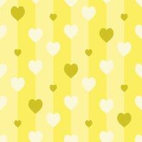naadloos patroon met geel harten Aan gestreept geel achtergrond. vector afbeelding.