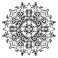 cirkelvormig patroon in de vorm van mandala voor henna, mehndi, tatoeage, decoratie. decoratief ornament in etnische oosterse stijl. kleurboek pagina. vector