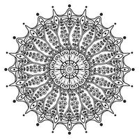 cirkelvormig patroon in de vorm van mandala voor henna, mehndi, tatoeage, decoratie. decoratief ornament in etnische oosterse stijl. kleurboek pagina. vector