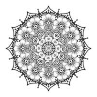 cirkelvormig patroon in de vorm van mandala voor henna, mehndi, tatoeage, decoratie. decoratief ornament in etnische oosterse stijl. kleurboek pagina. vector