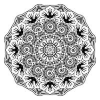 cirkelvormig patroon in de vorm van mandala voor henna, mehndi, tatoeage, decoratie. decoratief ornament in etnische oosterse stijl. kleurboek pagina. vector