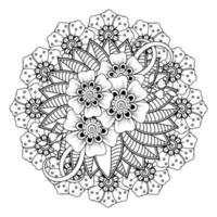 cirkelvormig patroon in de vorm van mandala voor henna, mehndi, tatoeage, decoratie. decoratief ornament in etnische oosterse stijl. kleurboek pagina. vector