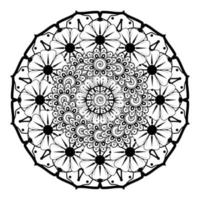 cirkelvormig patroon in de vorm van mandala voor henna, mehndi, tatoeage, decoratie. decoratief ornament in etnische oosterse stijl. kleurboek pagina. vector