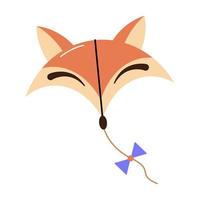 schattig vos vlieger speelgoed- icoon in tekenfilm stijl. vlak vector illustratie geïsoleerd Aan wit achtergrond
