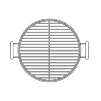 ronde barbecue rooster schets icoon illustratie Aan wit achtergrond vector