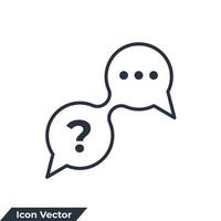 vraag en antwoord icoon logo vector illustratie. vraag antwoord symbool sjabloon voor grafisch en web ontwerp verzameling