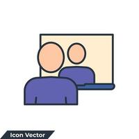 afstand aan het leren icoon logo vector illustratie. bedrijf e-learning webinar symbool sjabloon voor grafisch en web ontwerp verzameling