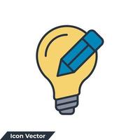 licht lamp en potlood icoon logo vector illustratie. innovatie symbool sjabloon voor grafisch en web ontwerp verzameling