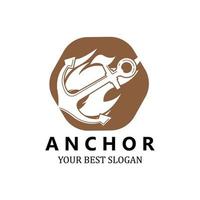 schip anker logo pictogram vector, haven, retro ontwerp illustratie vector