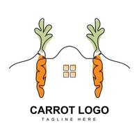 wortel logo ontwerp lijn vector stijl vegetarisch fruit groente icoon Koken ingrediënten