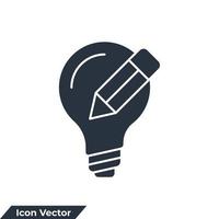 licht lamp en potlood icoon logo vector illustratie. innovatie symbool sjabloon voor grafisch en web ontwerp verzameling