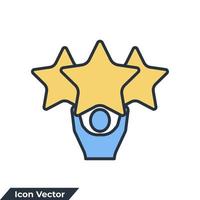 Mens en een ster icoon logo vector illustratie. uitmuntendheid symbool sjabloon voor grafisch en web ontwerp verzameling