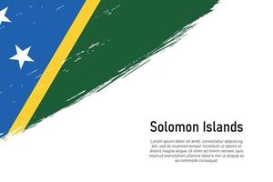 grunge gestileerd borstel beroerte achtergrond met vlag van Solomon islan vector