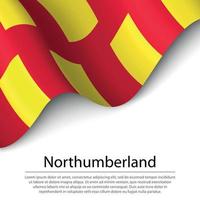 golvend vlag van Northumberland is een provincie van Engeland Aan wit ba vector