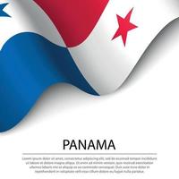 golvend vlag van Panama Aan wit achtergrond. banier of lint temp vector