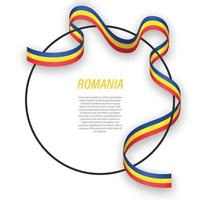 golvend lint vlag van Roemenië Aan cirkel kader. sjabloon voor inde vector