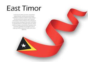 golvend lint of banier met vlag van oosten- Timor. sjabloon voor in vector