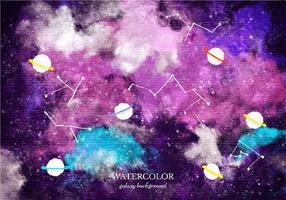 Gratis Vector Waterverf Galaxy Achtergrond