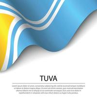 golvend vlag van tuva is een regio van Rusland Aan wit achtergrond. vector
