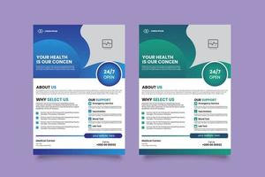 medisch folder ontwerp, Gezondheid medisch folder sjabloon ontwerp, medisch en gezondheidszorg folder vector