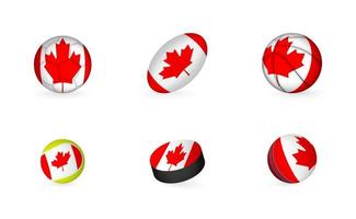 sport- uitrusting met vlag van Canada. sport- icoon set. vector