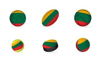 sport- uitrusting met vlag van Litouwen. sport- icoon set. vector